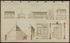 853965 Doorsneden en details van het hoofdgebouw van het S.S.-station Oosterbeek (Oosterbeek Laag) te Oosterbeek.